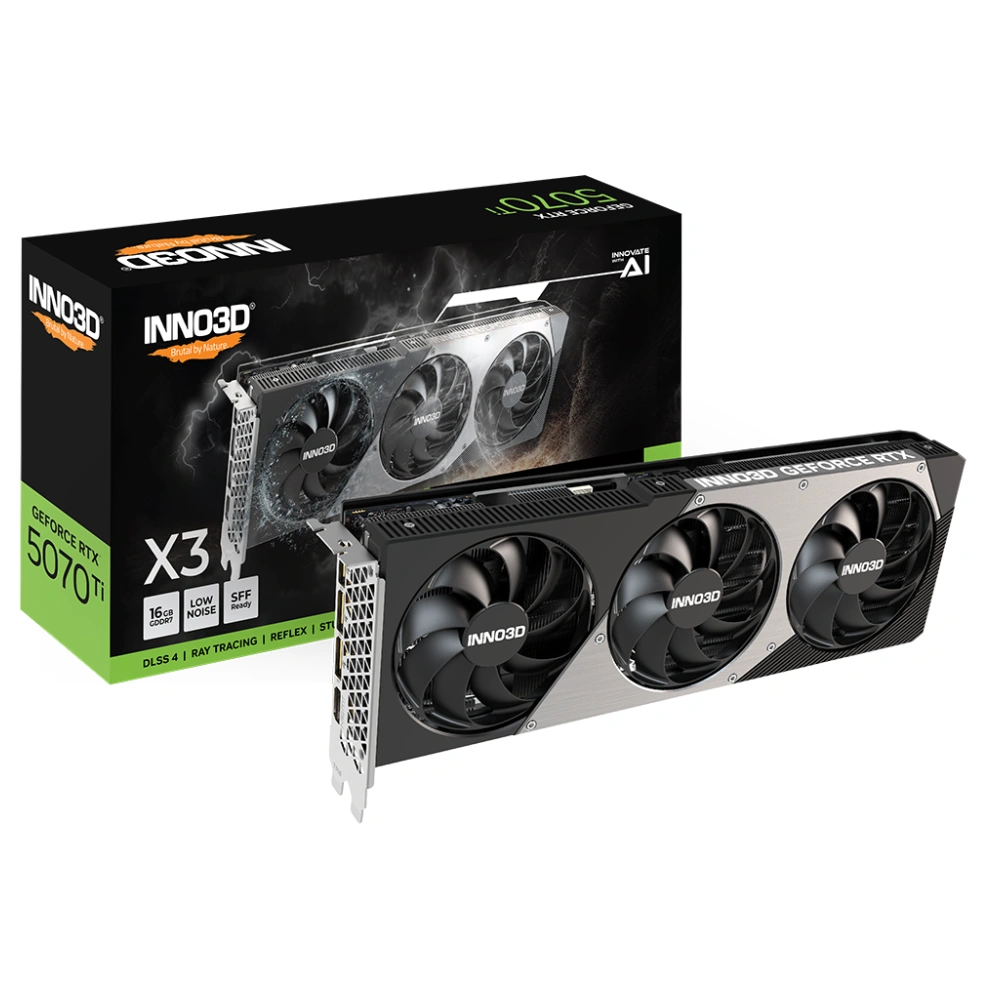 INNO3D Nvidia Graphic Card RTX 5070 Ti 16GB DDR7 X3 OC Triple Fan view 3